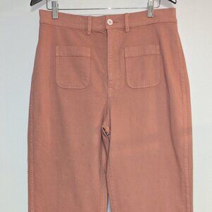 Madewell size 31 High Rise Pink Wide Leg Jeans